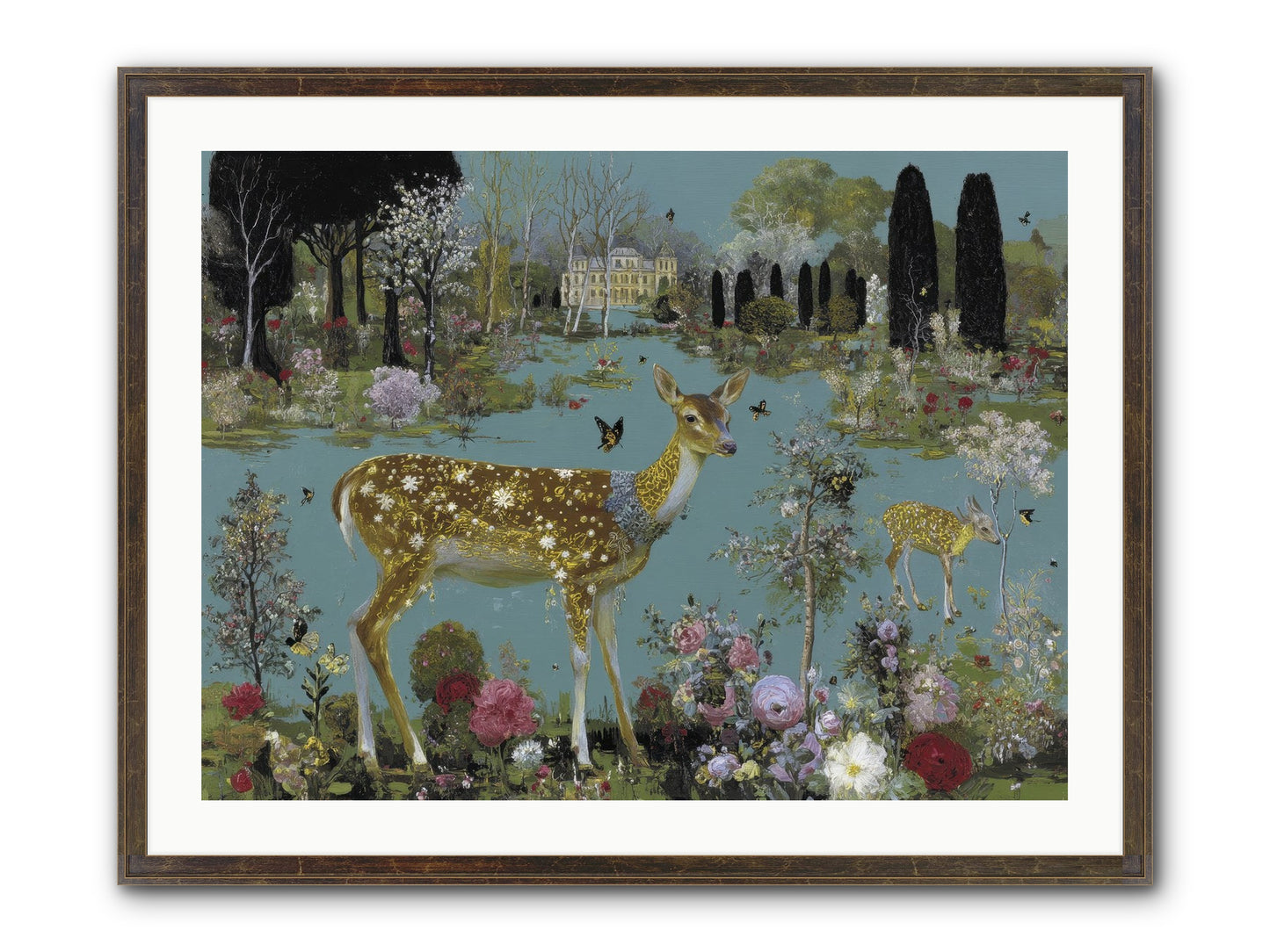 Luminous Whispers Framed Print - Slimwoods Black/Gold 32x24