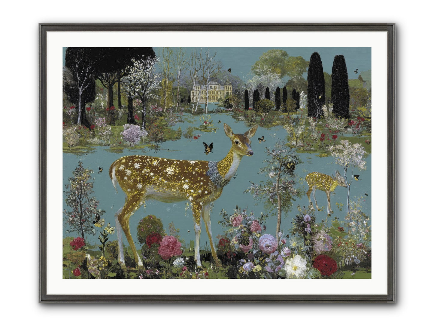 Luminous Whispers Framed Print - Slimwoods Black/Silver 40x30