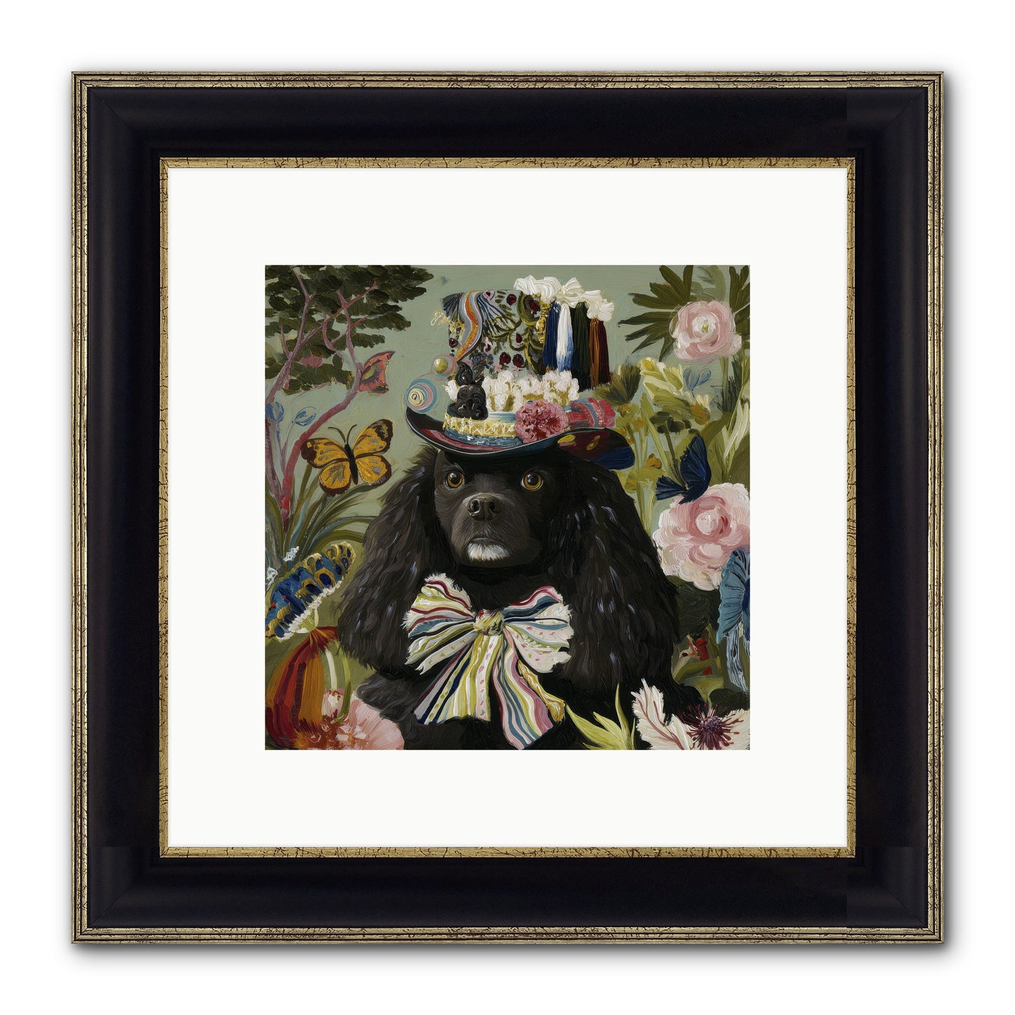 Lush Wilder Framed Print - Black & Gold 10x10