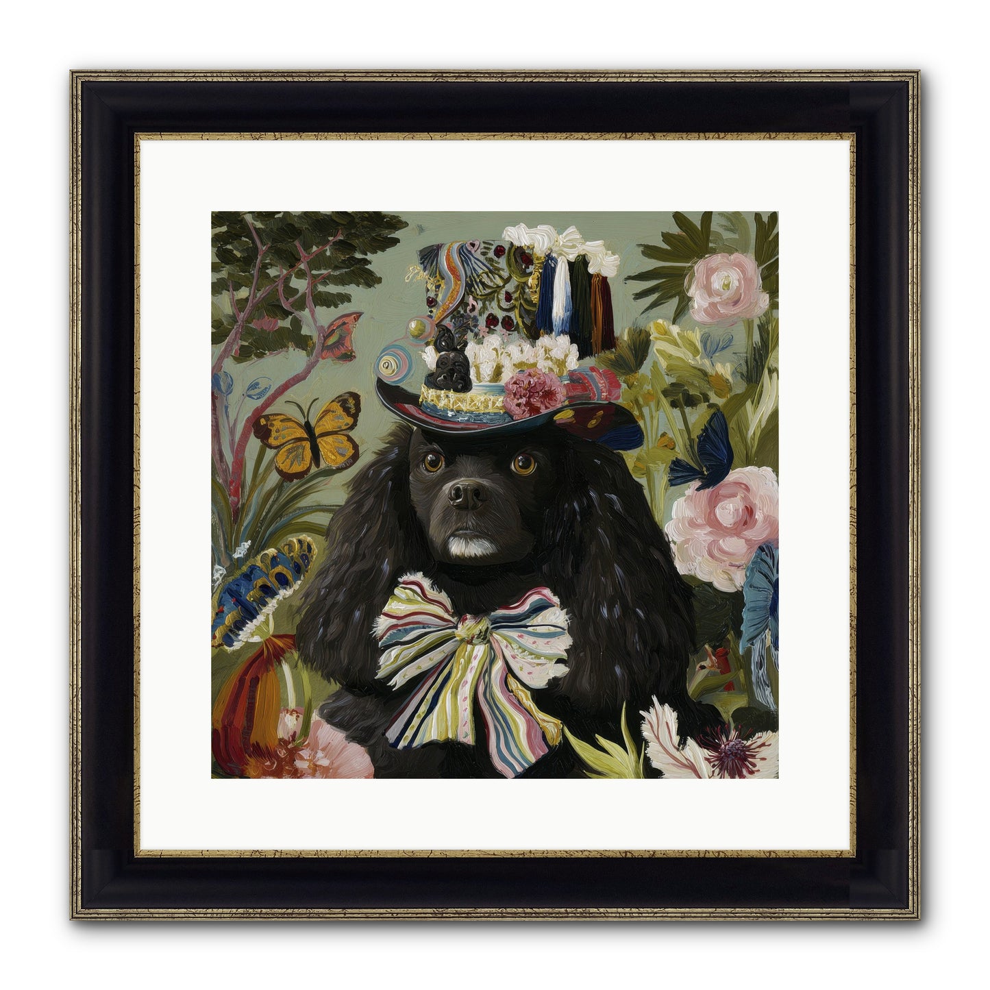 Lush Wilder Framed Print - Black & Gold 16x16