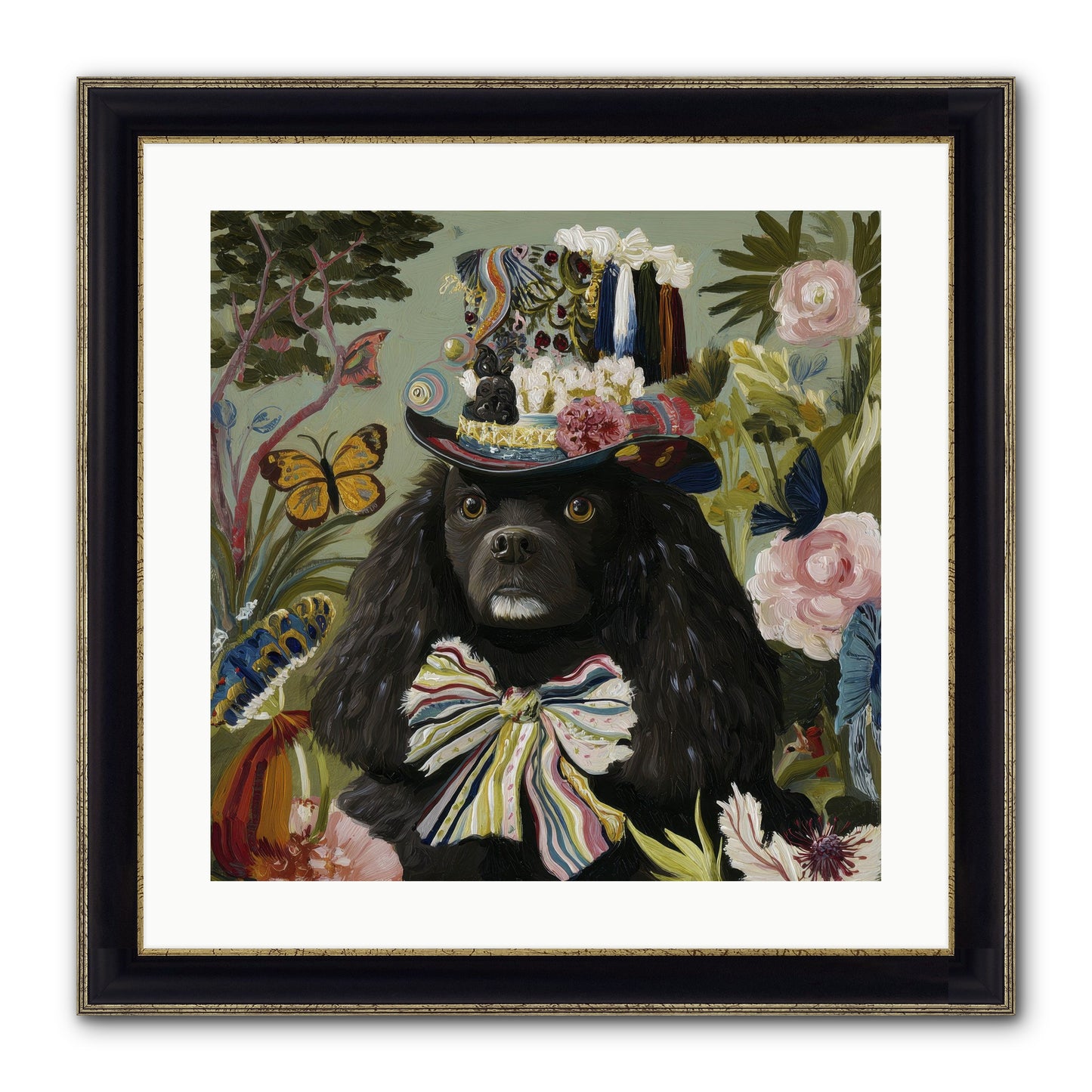 Lush Wilder Framed Print - Black & Gold 20x20