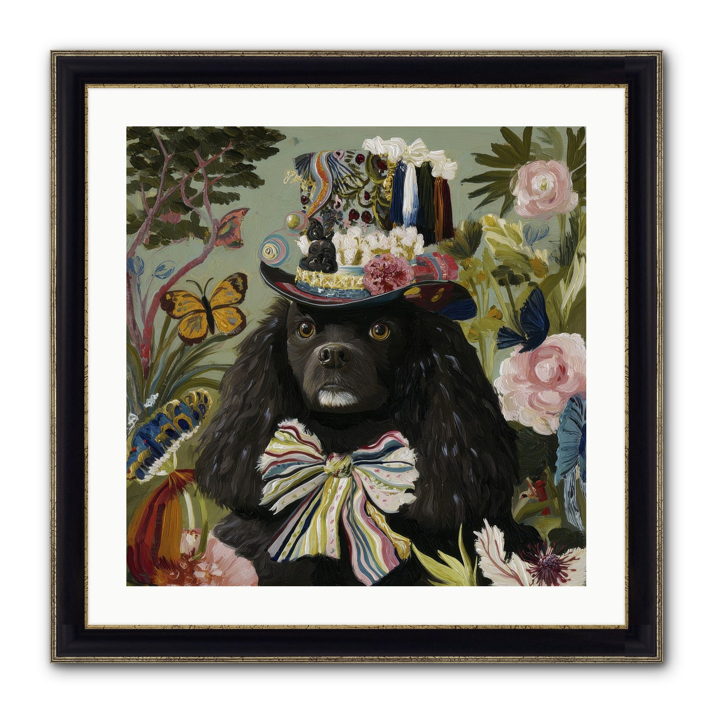 Lush Wilder Framed Print - Black & Gold 24x24