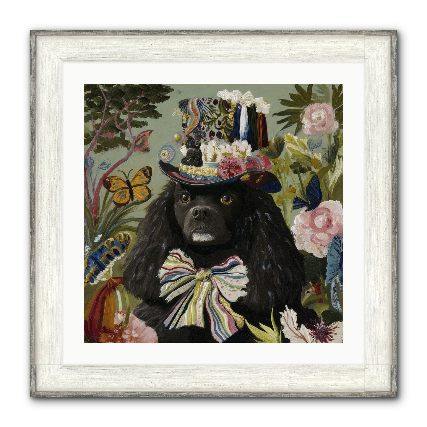 Lush Wilder Framed Print - Driftwood White 24x24