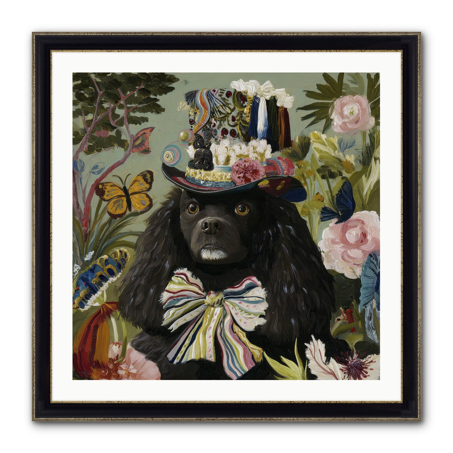 Lush Wilder Framed Print - Black & Gold 30x30