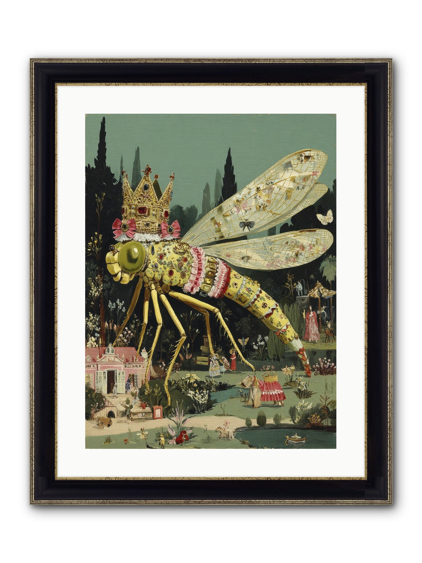 Luxuriant Mysteries Framed Print - Black & Gold 18x24