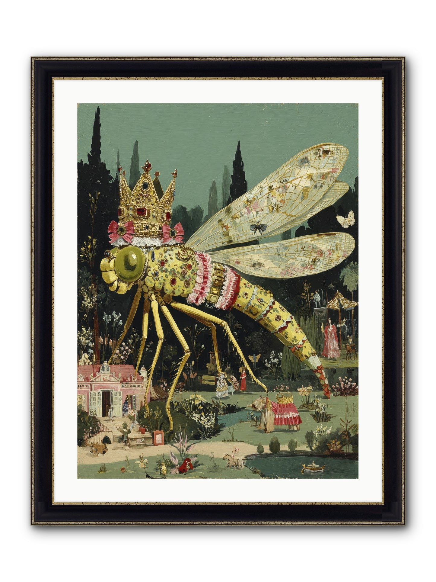 Luxuriant Mysteries Framed Print - Black & Gold 24x32
