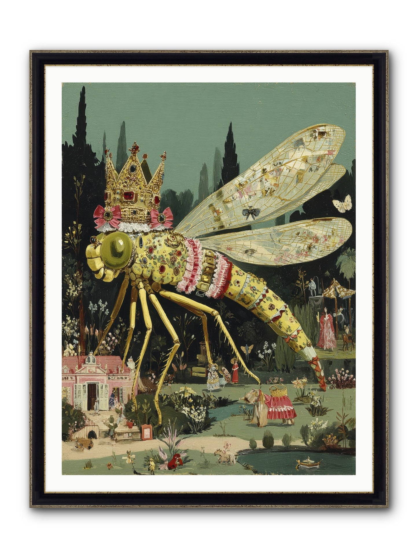 Luxuriant Mysteries Framed Print - Black & Gold 36x48