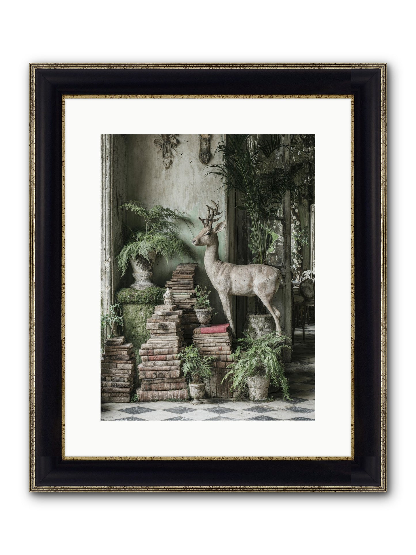 Lyrical Framed Print - Black & Gold 12x16
