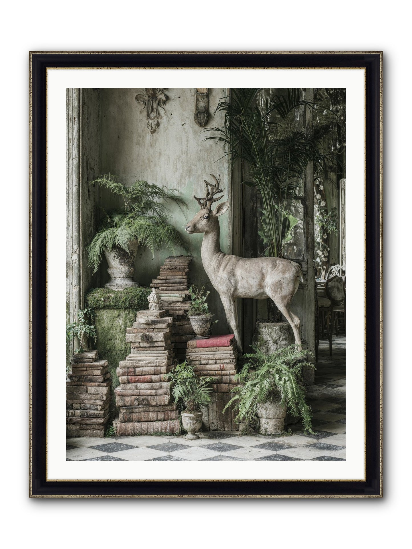 Lyrical Framed Print - Black & Gold 30x40