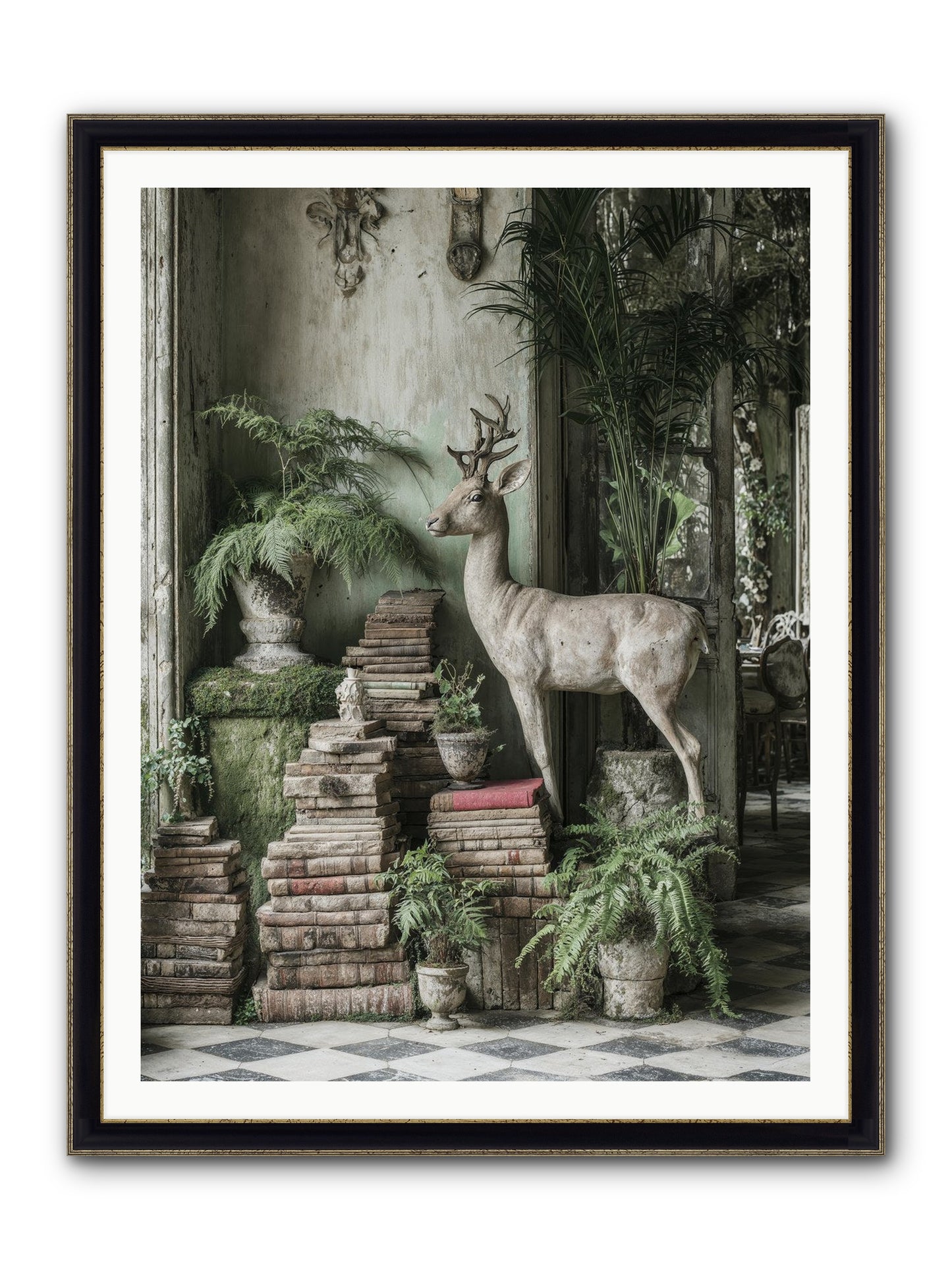 Lyrical Framed Print - Black & Gold 36x48