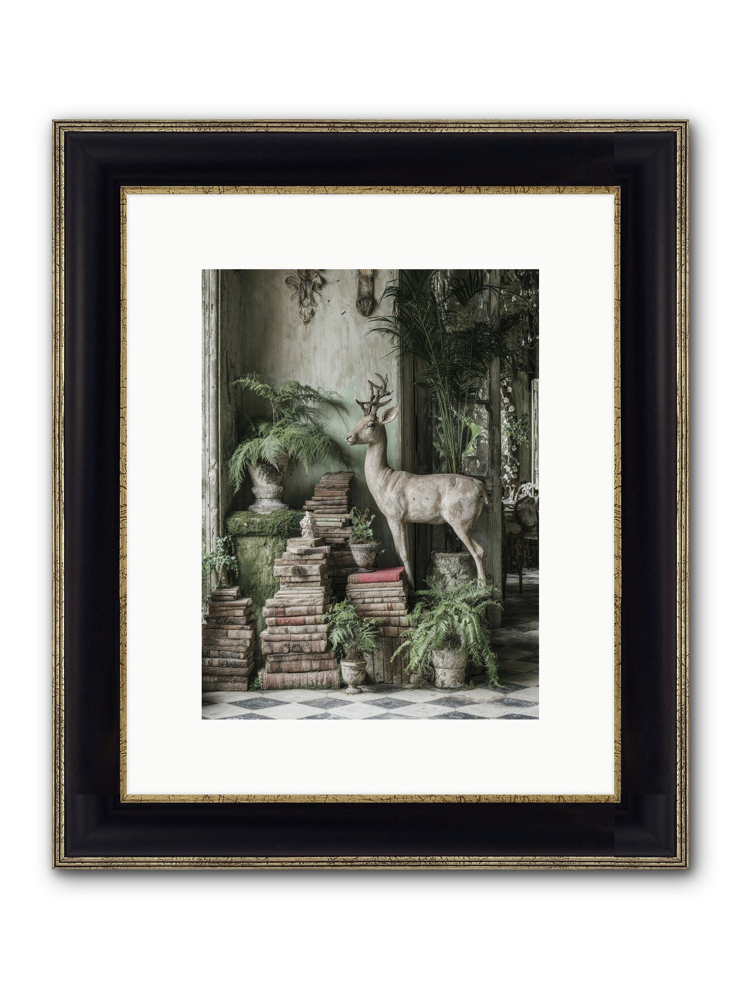 Lyrical Framed Print - Black & Gold 9x12