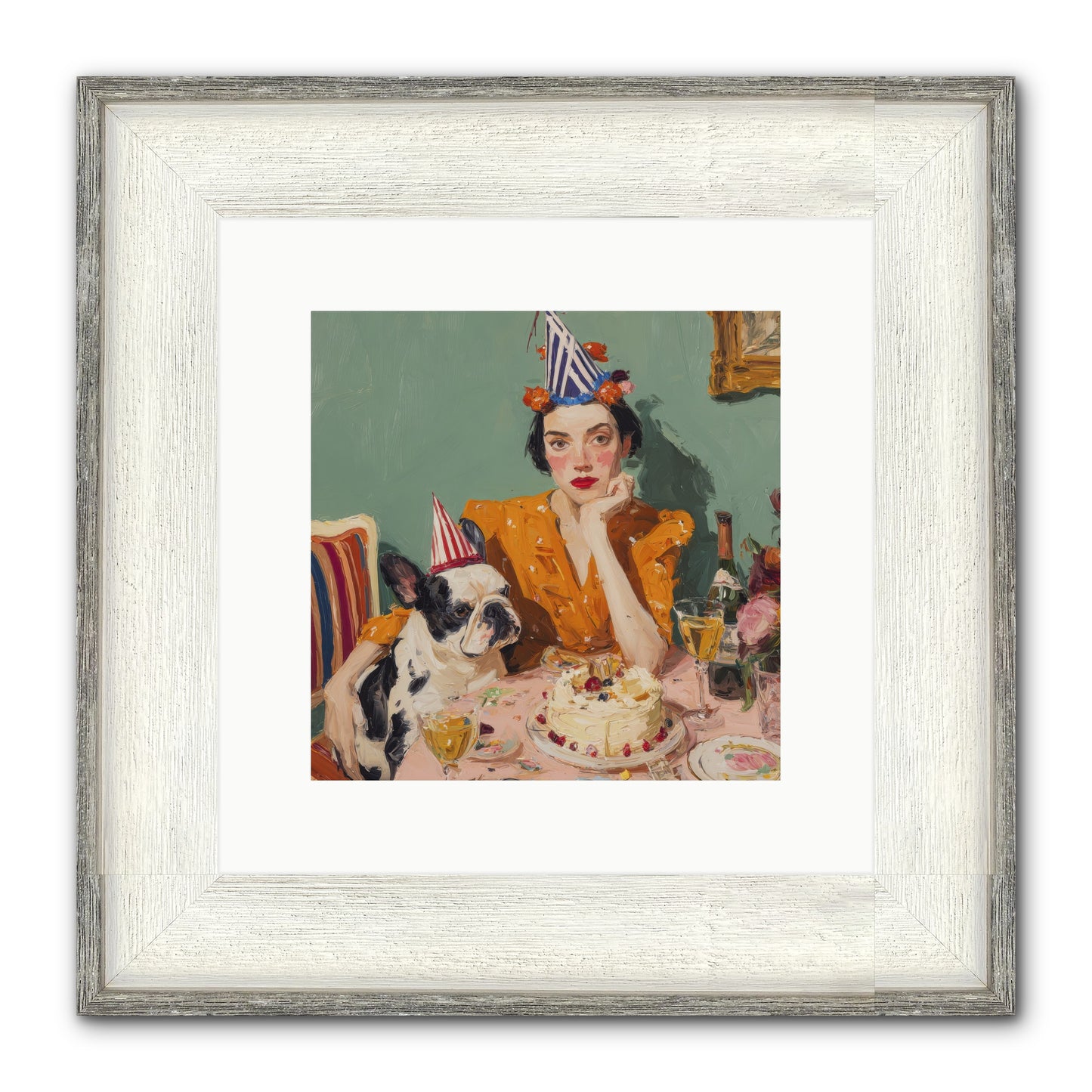 M’Love & Moonbeam Framed Print - Driftwood White 10x10
