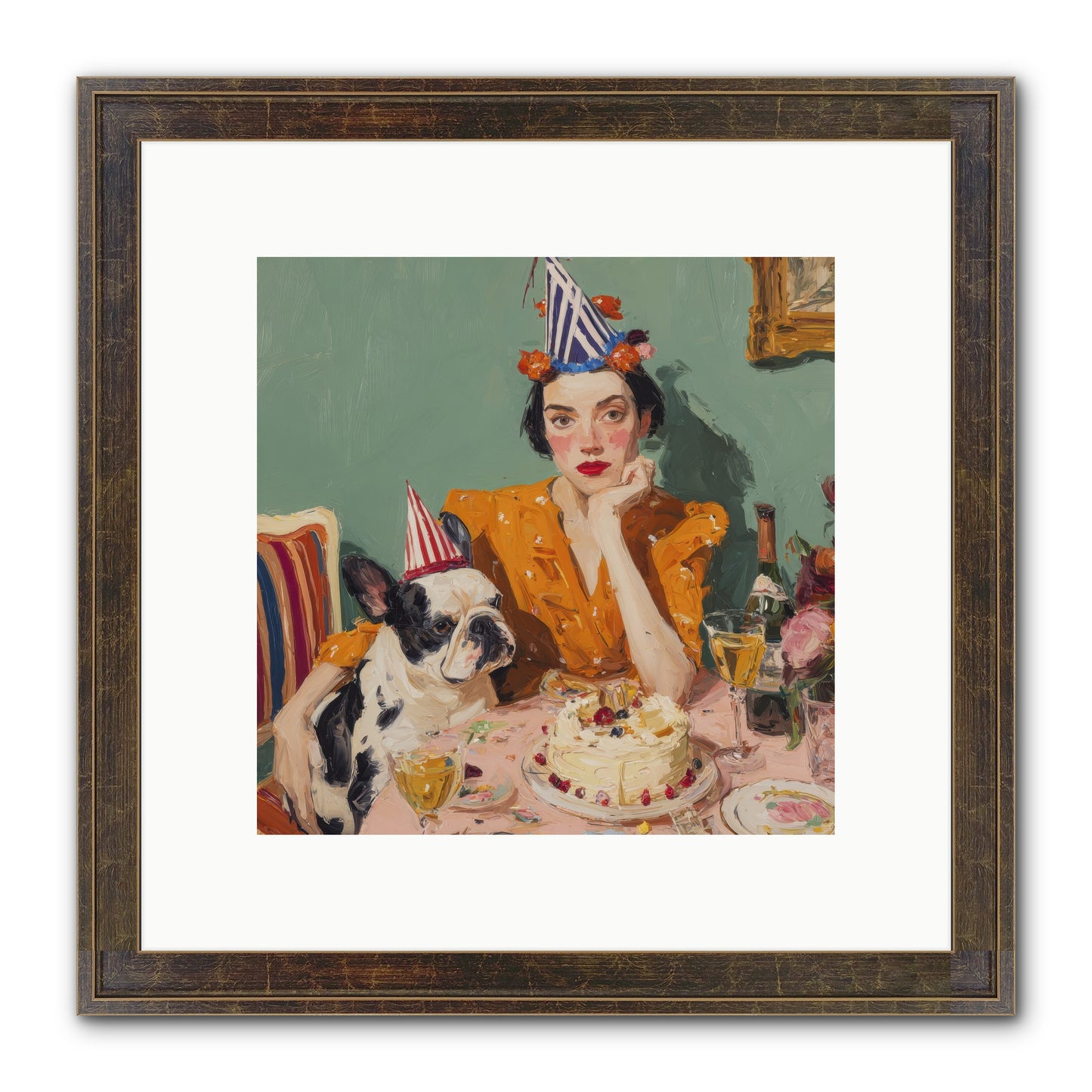 M’Love & Moonbeam Framed Print - Slimwoods Black/Gold 10x10