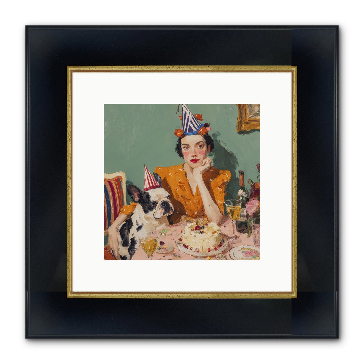M’Love & Moonbeam Framed Print - Wide Black w/Gold 10x10