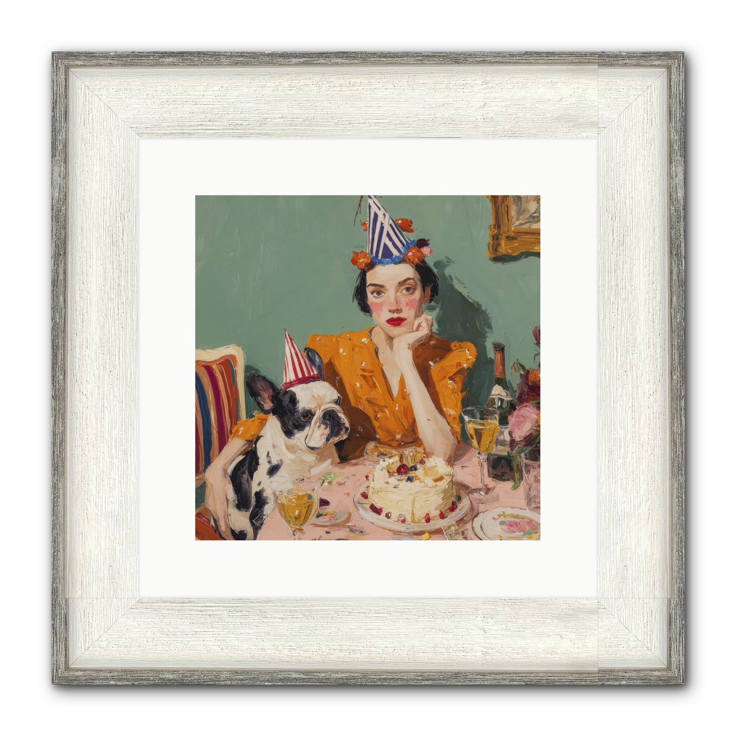 M’Love & Moonbeam Framed Print - Driftwood White 12x12