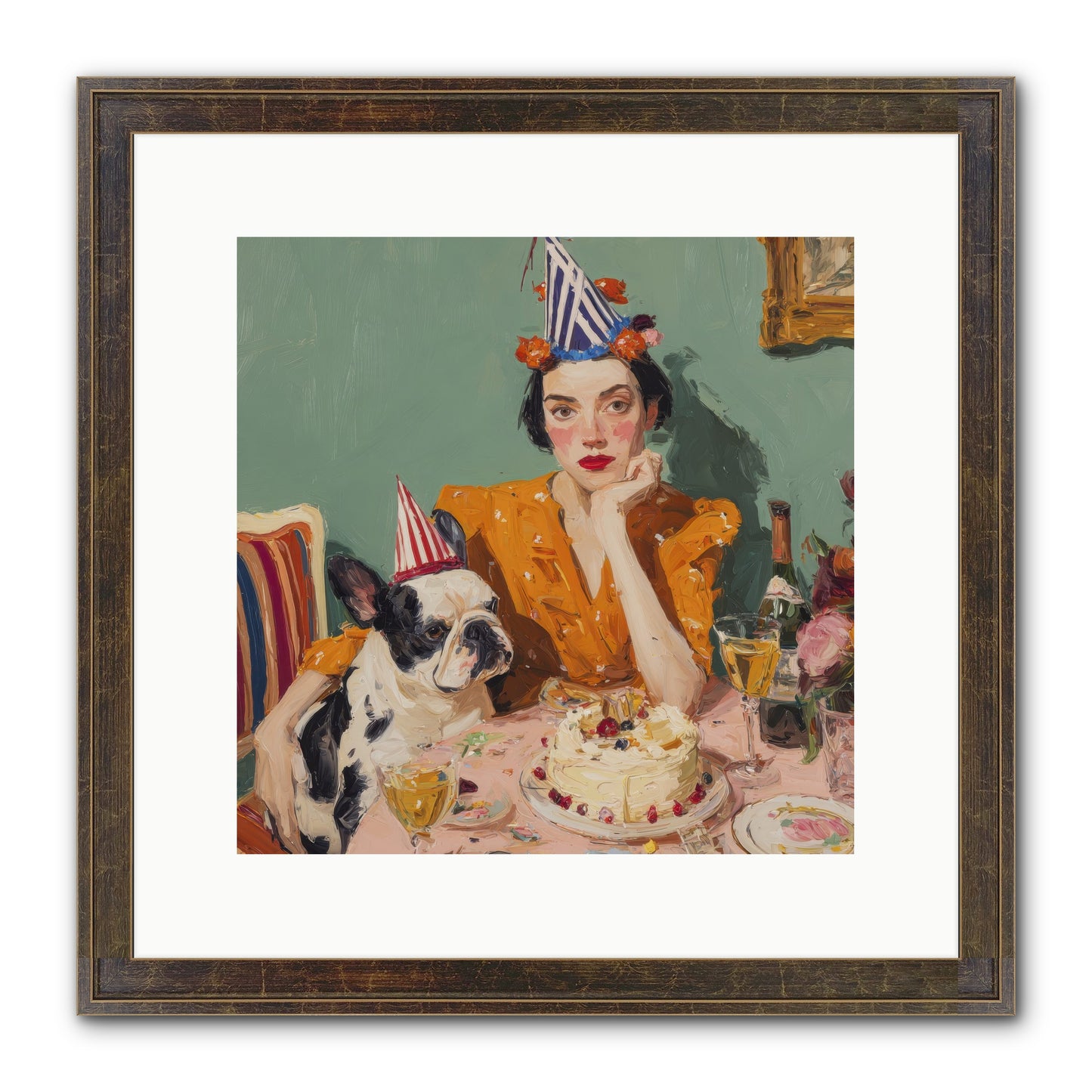 M’Love & Moonbeam Framed Print - Slimwoods Black/Gold 12x12