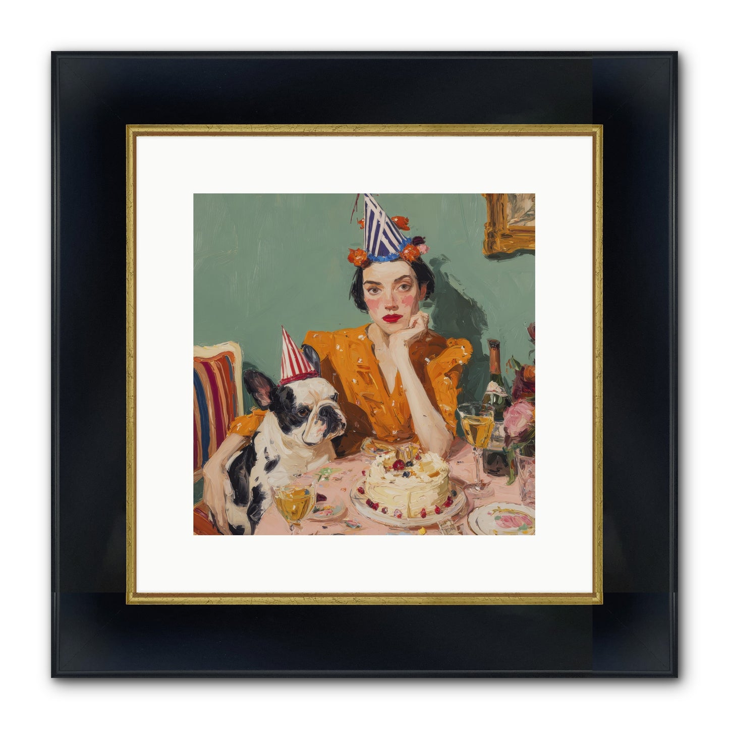 M’Love & Moonbeam Framed Print - Wide Black w/Gold 12x12