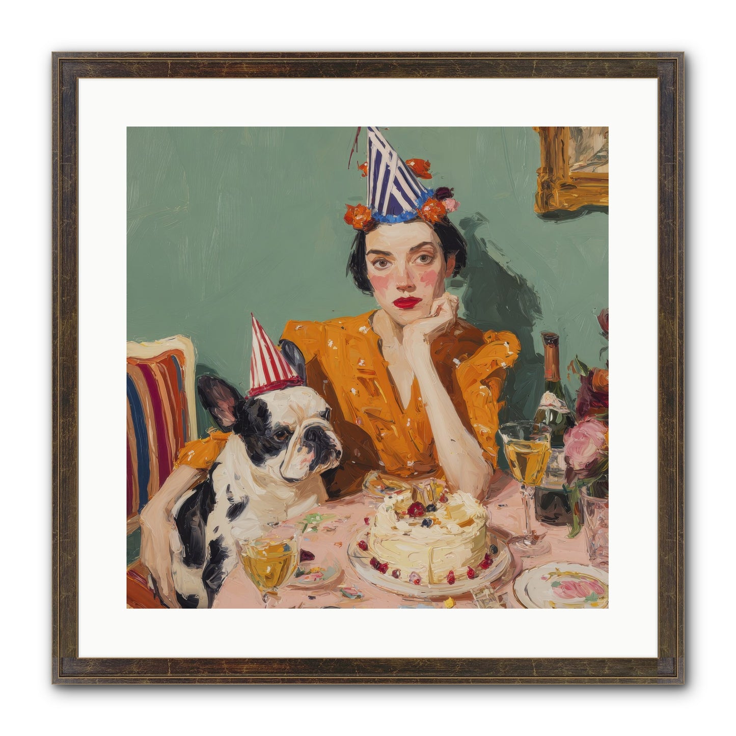 M’Love & Moonbeam Framed Print - Slimwoods Black/Gold 20x20