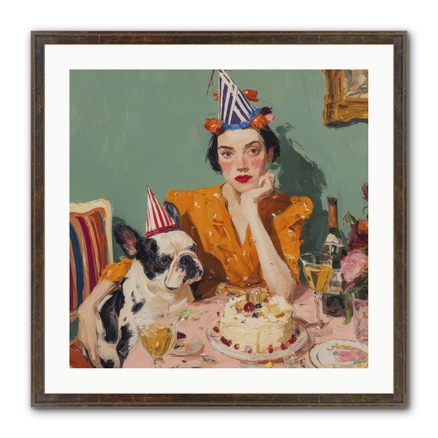 M’Love & Moonbeam Framed Print - Slimwoods Black/Gold 24x24