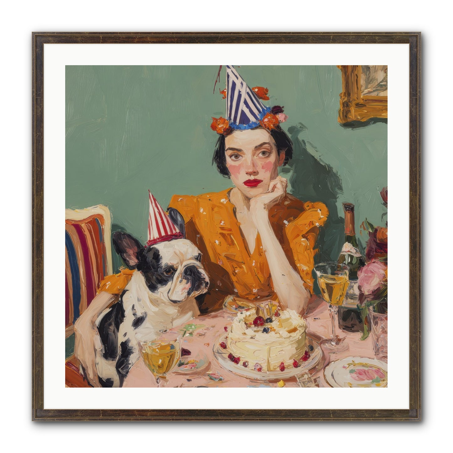 M’Love & Moonbeam Framed Print - Slimwoods Black/Gold 30x30
