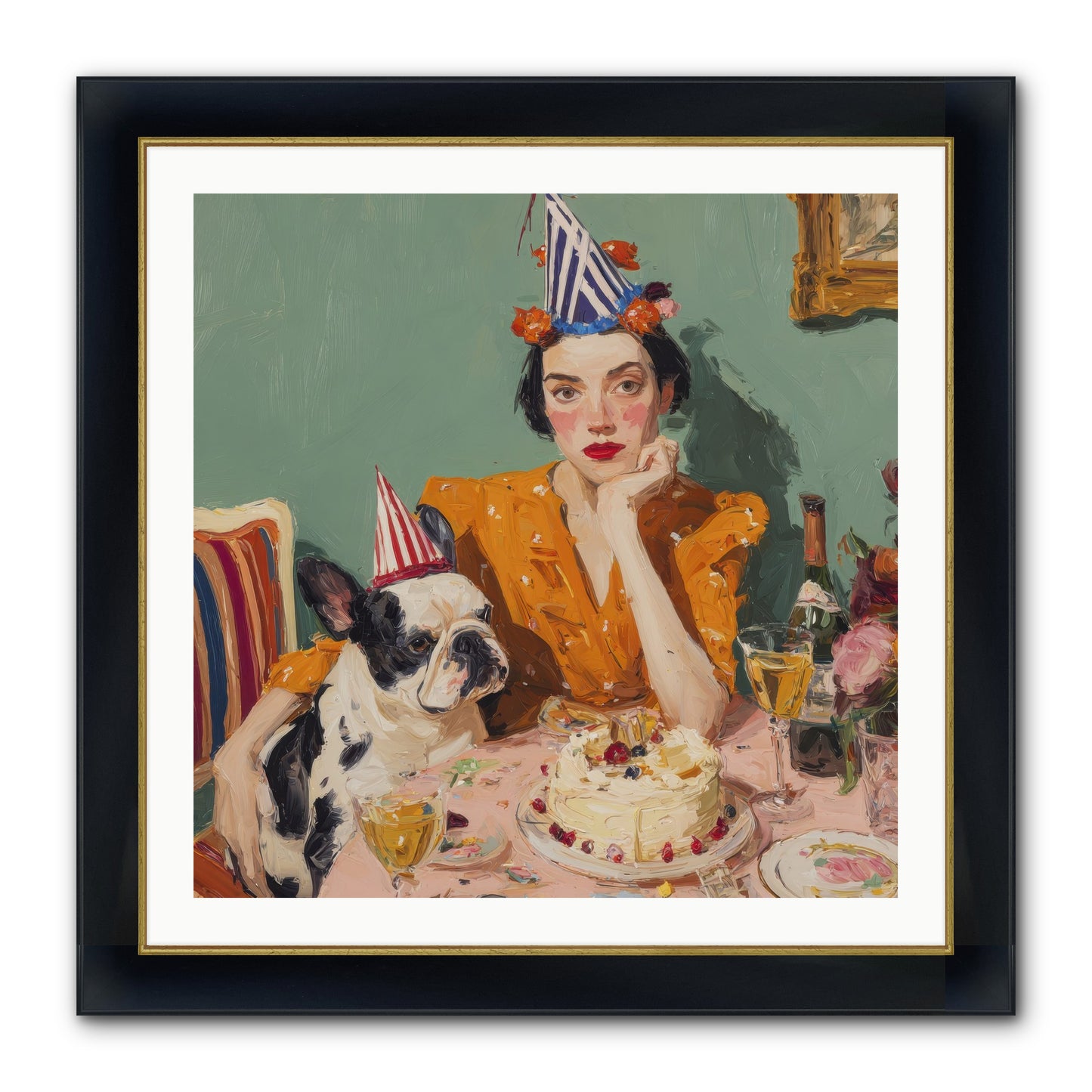 M’Love & Moonbeam Framed Print - Wide Black w/Gold 30x30