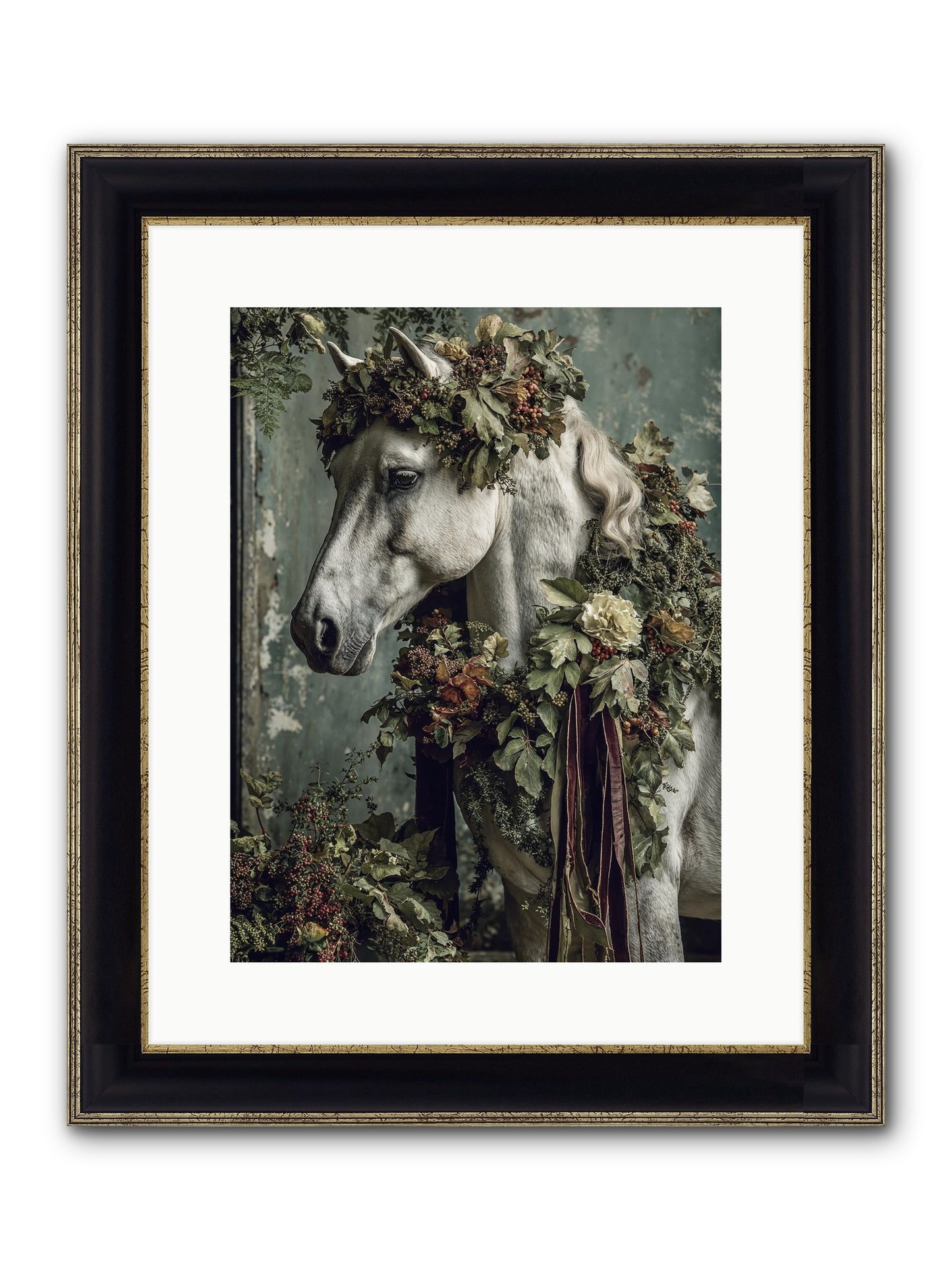 Madrigal Framed Print - Black & Gold 12x16