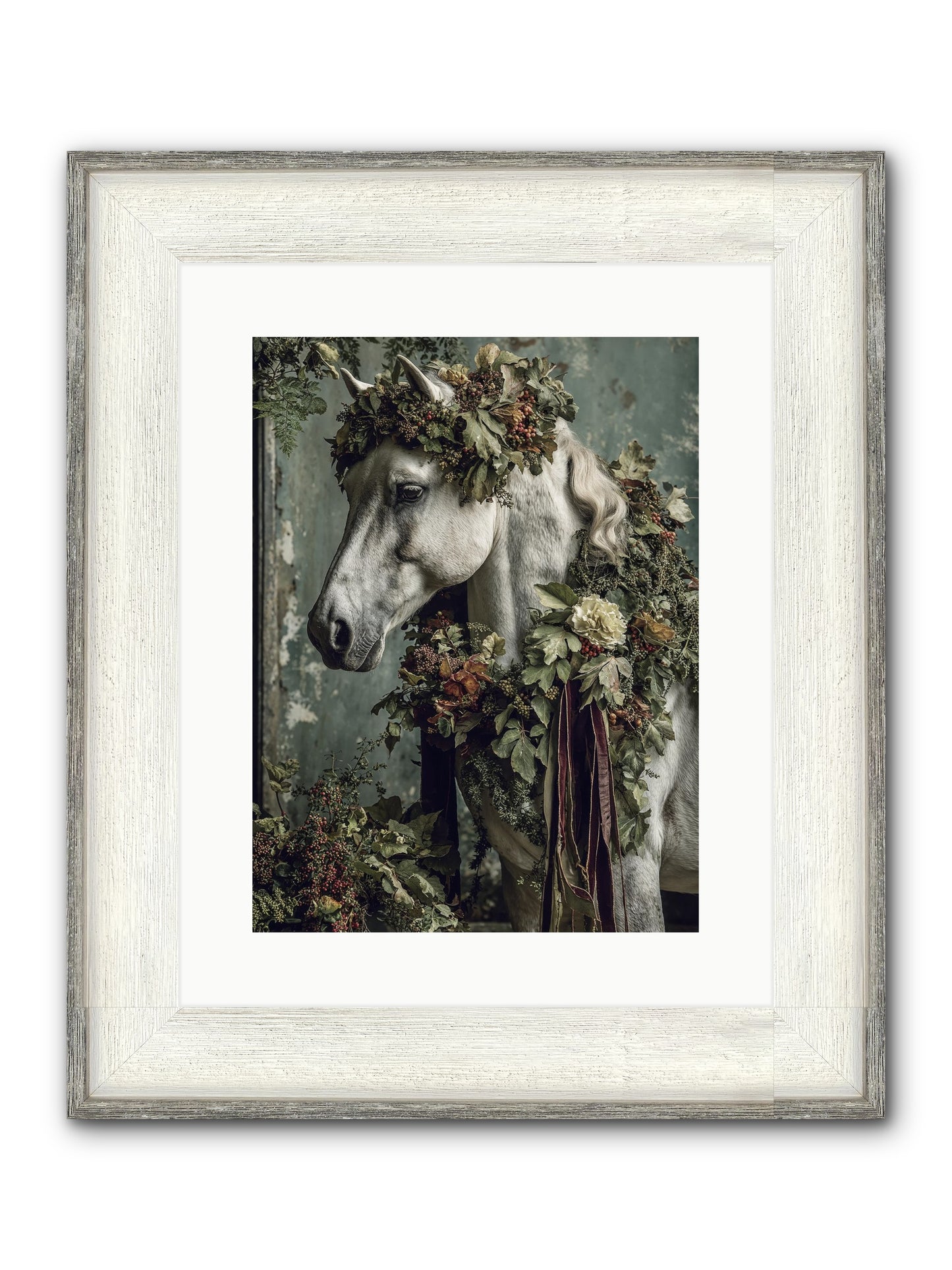 Madrigal Framed Print - Driftwood White 12x16