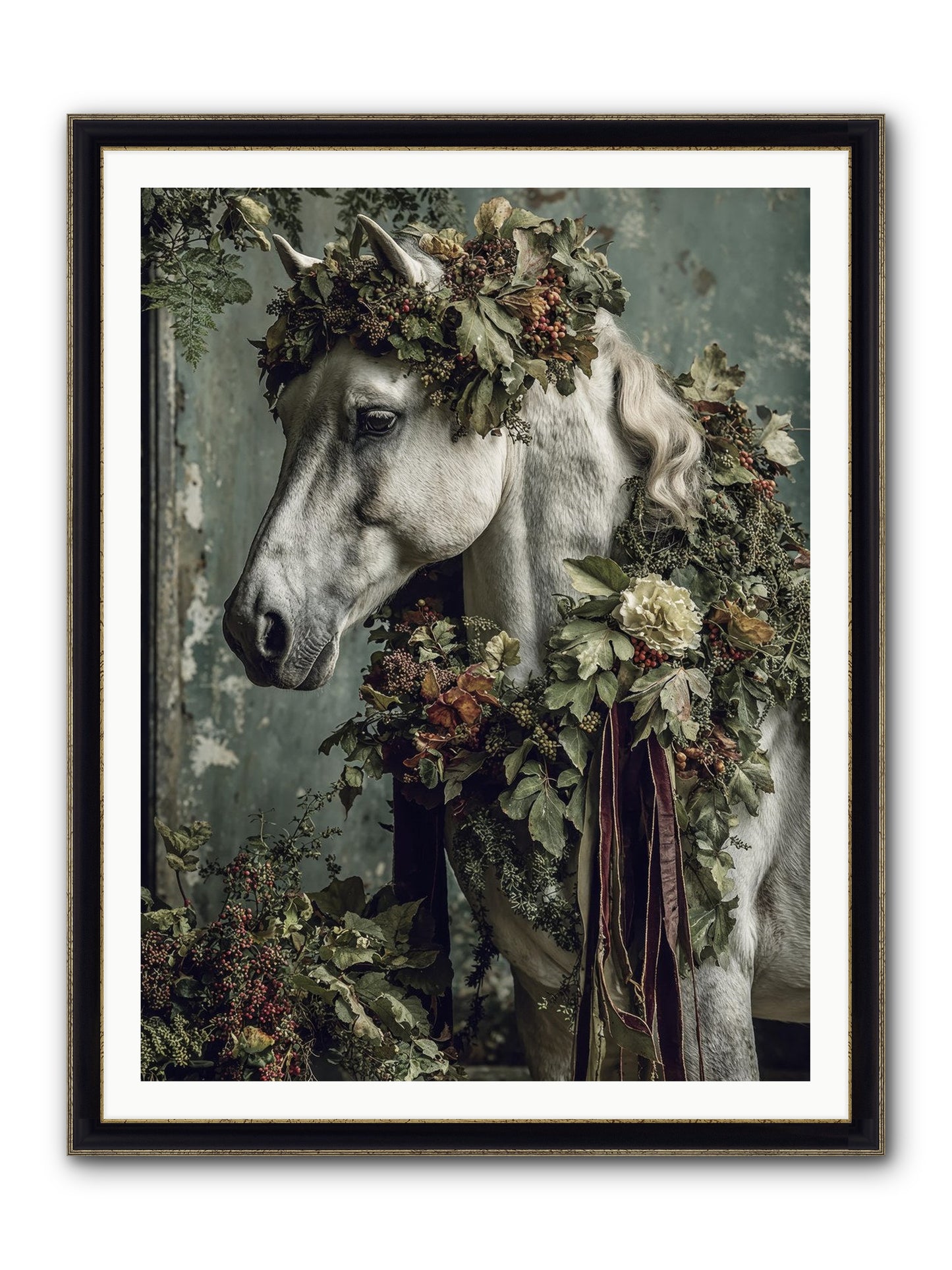 Madrigal Framed Print - Black & Gold 36x48