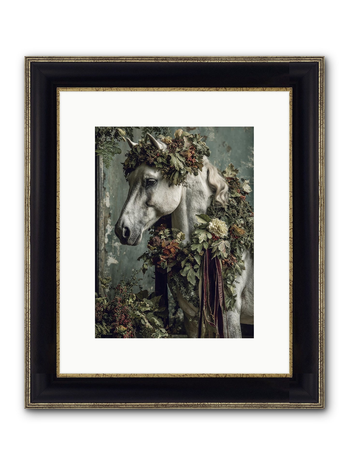 Madrigal Framed Print - Black & Gold 9x12