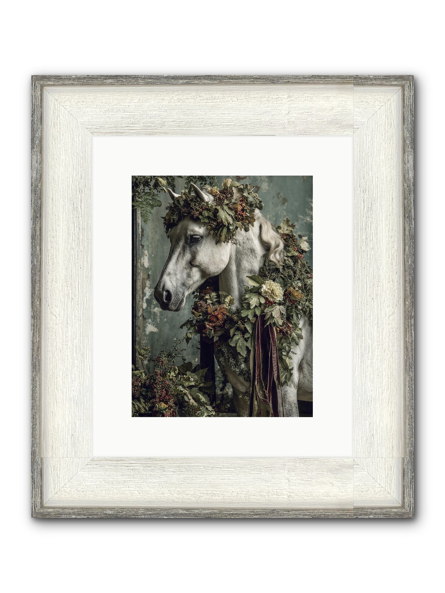 Madrigal Framed Print - Driftwood White 9x12