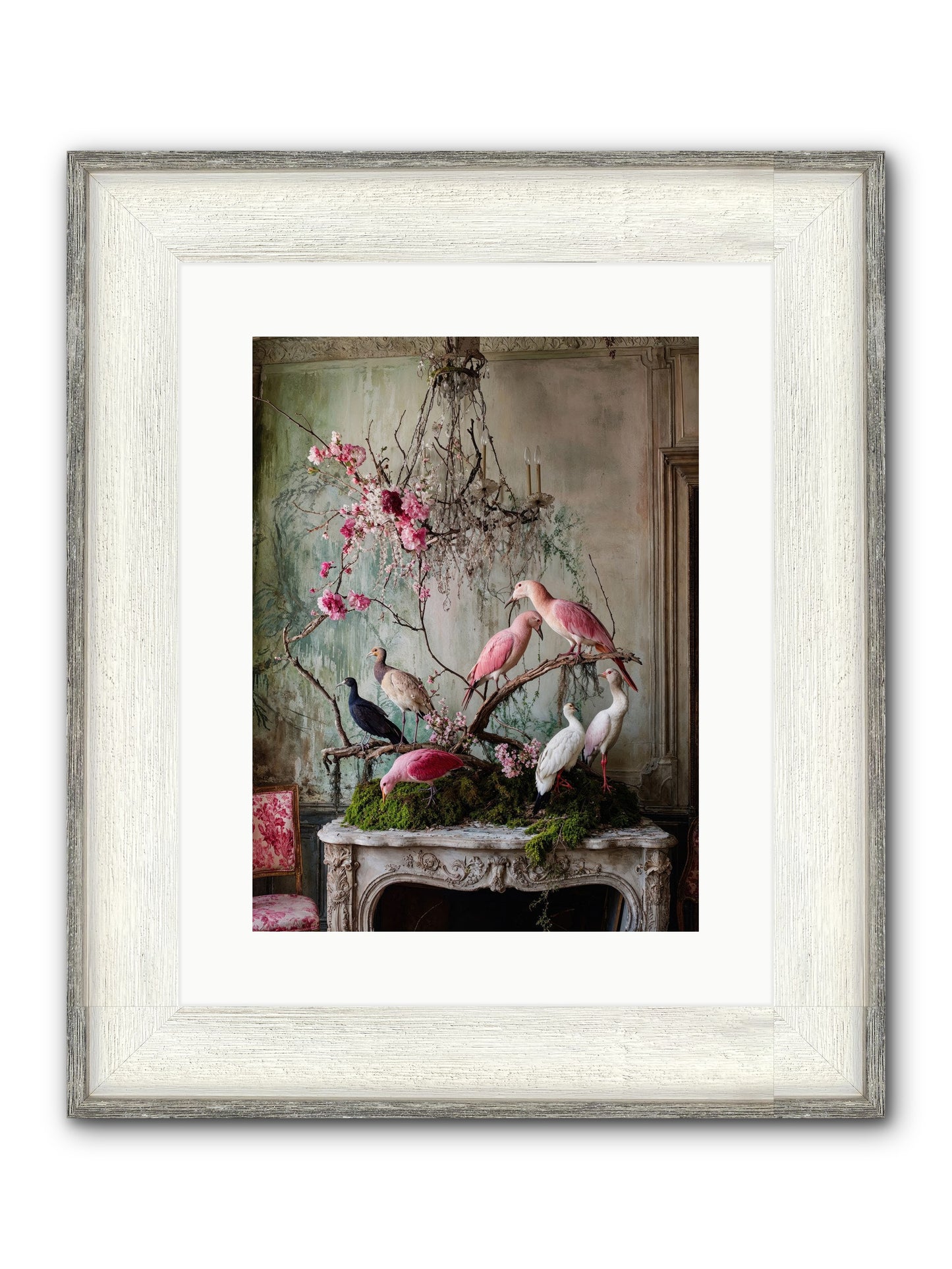Madrigal Mischief Framed Print - Driftwood White 12x16
