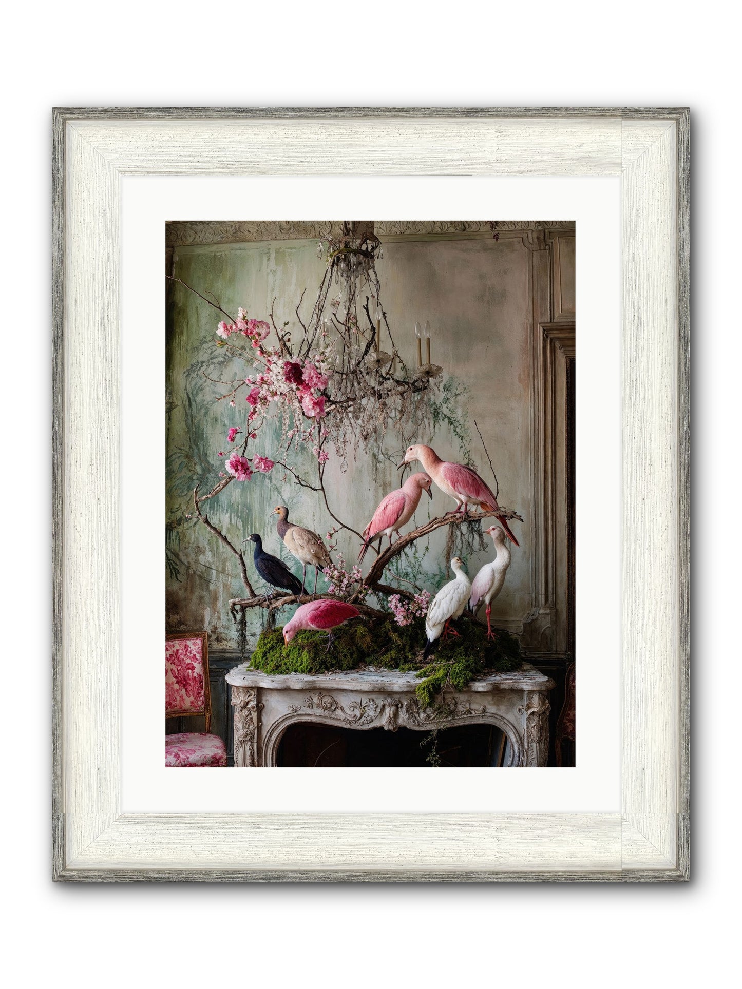 Madrigal Mischief Framed Print - Driftwood White 18x24