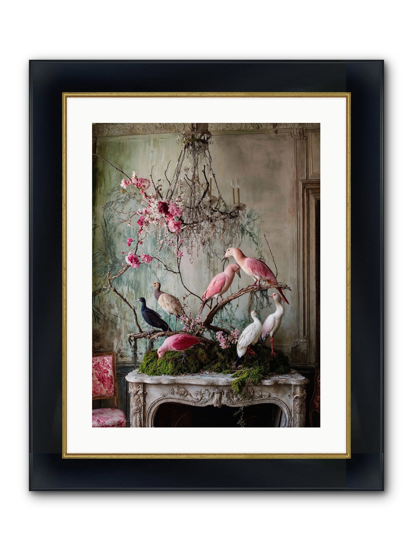 Madrigal Mischief Framed Print - Wide Black w/Gold 18x24