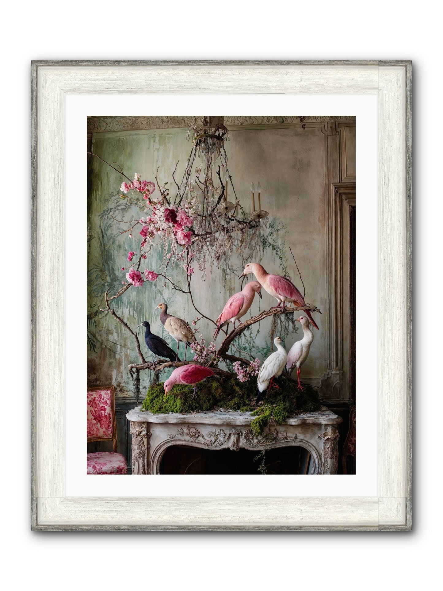 Madrigal Mischief Framed Print - Driftwood White 24x32