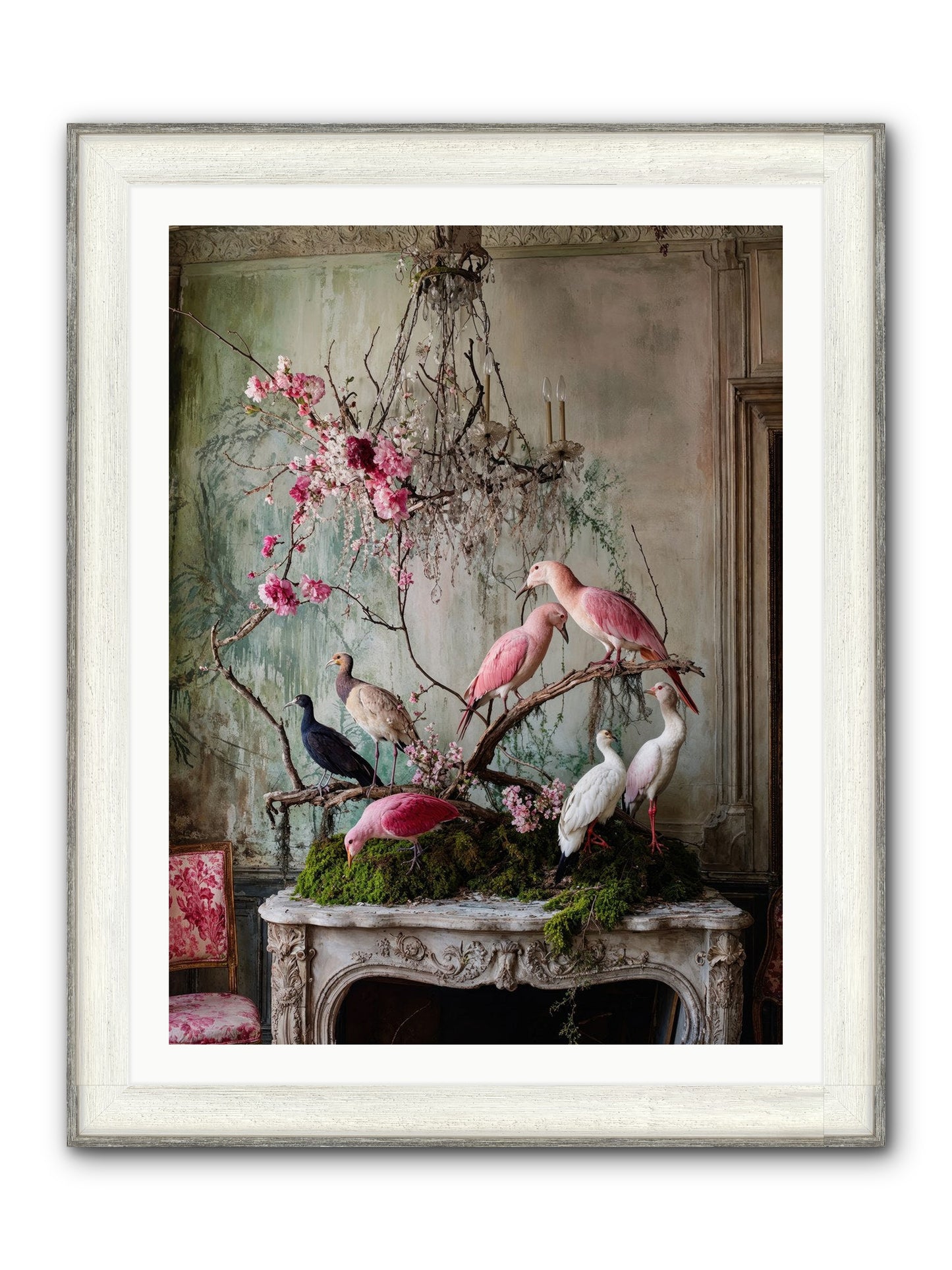 Madrigal Mischief Framed Print - Driftwood White 30x40