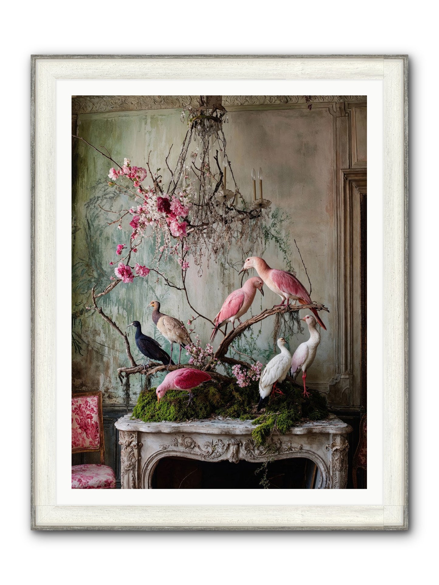 Madrigal Mischief Framed Print - Driftwood White 36x48