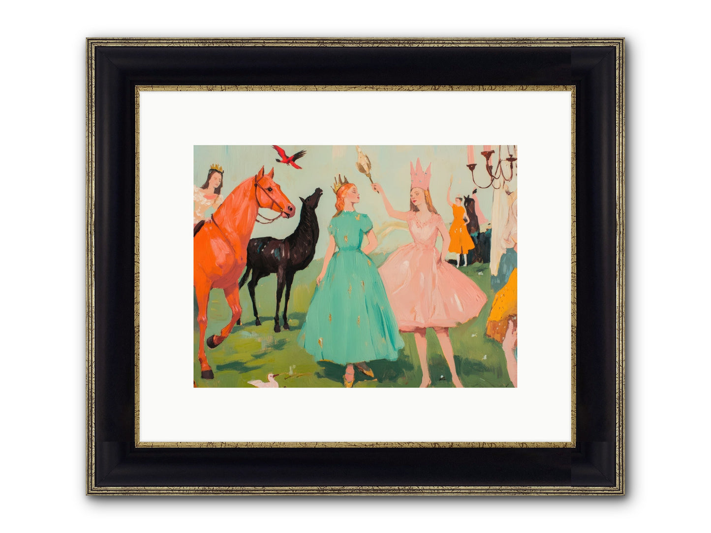 Magic Spills Over Framed Print - Black & Gold 12x9