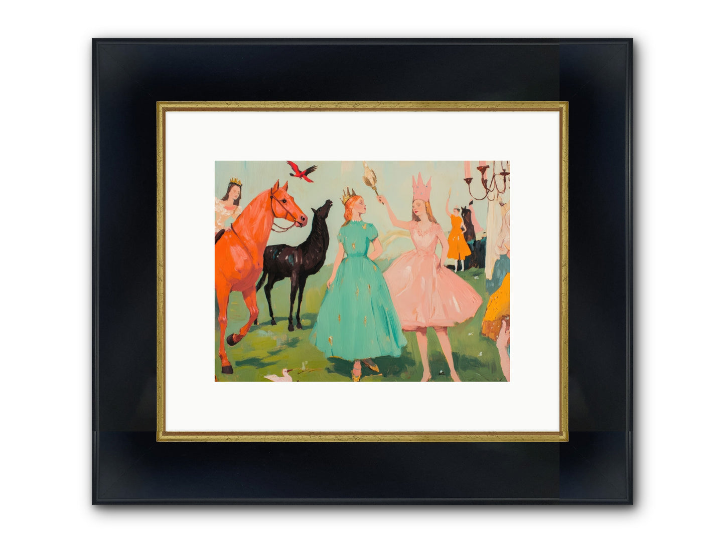 Magic Spills Over Framed Print - Wide Black w/Gold 12x9