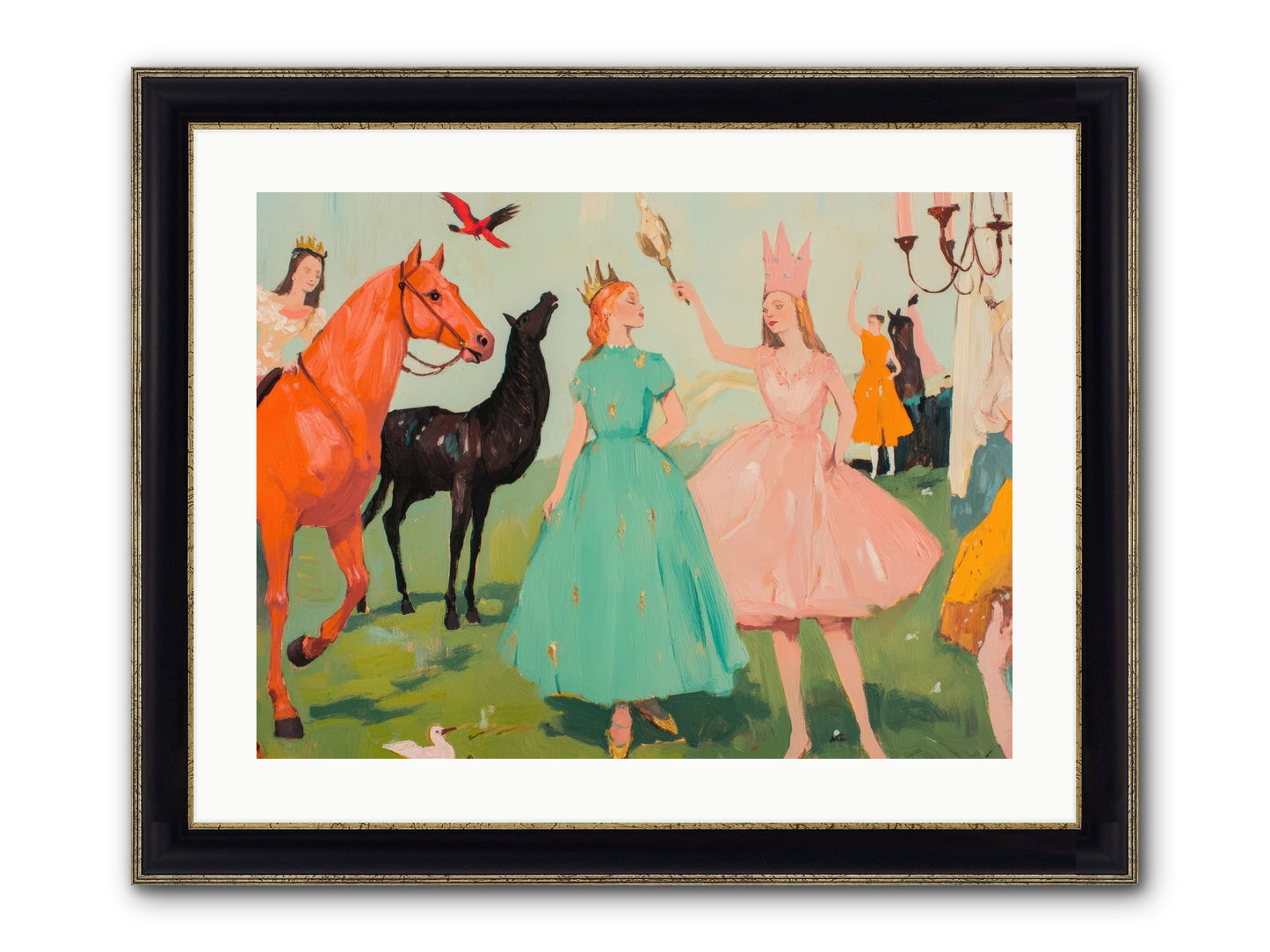 Magic Spills Over Framed Print - Black & Gold 24x18