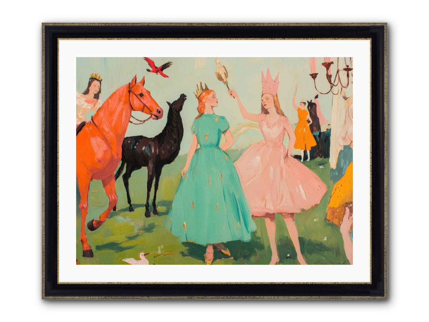 Magic Spills Over Framed Print - Black & Gold 32x24
