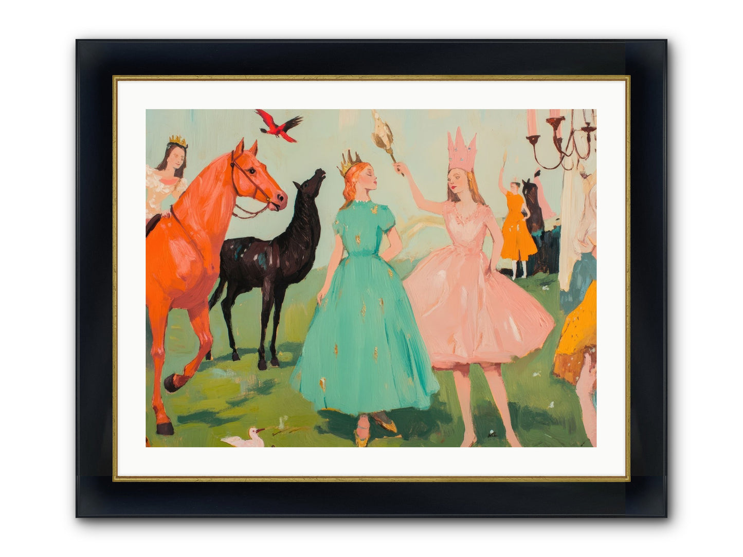 Magic Spills Over Framed Print - Wide Black w/Gold 32x24