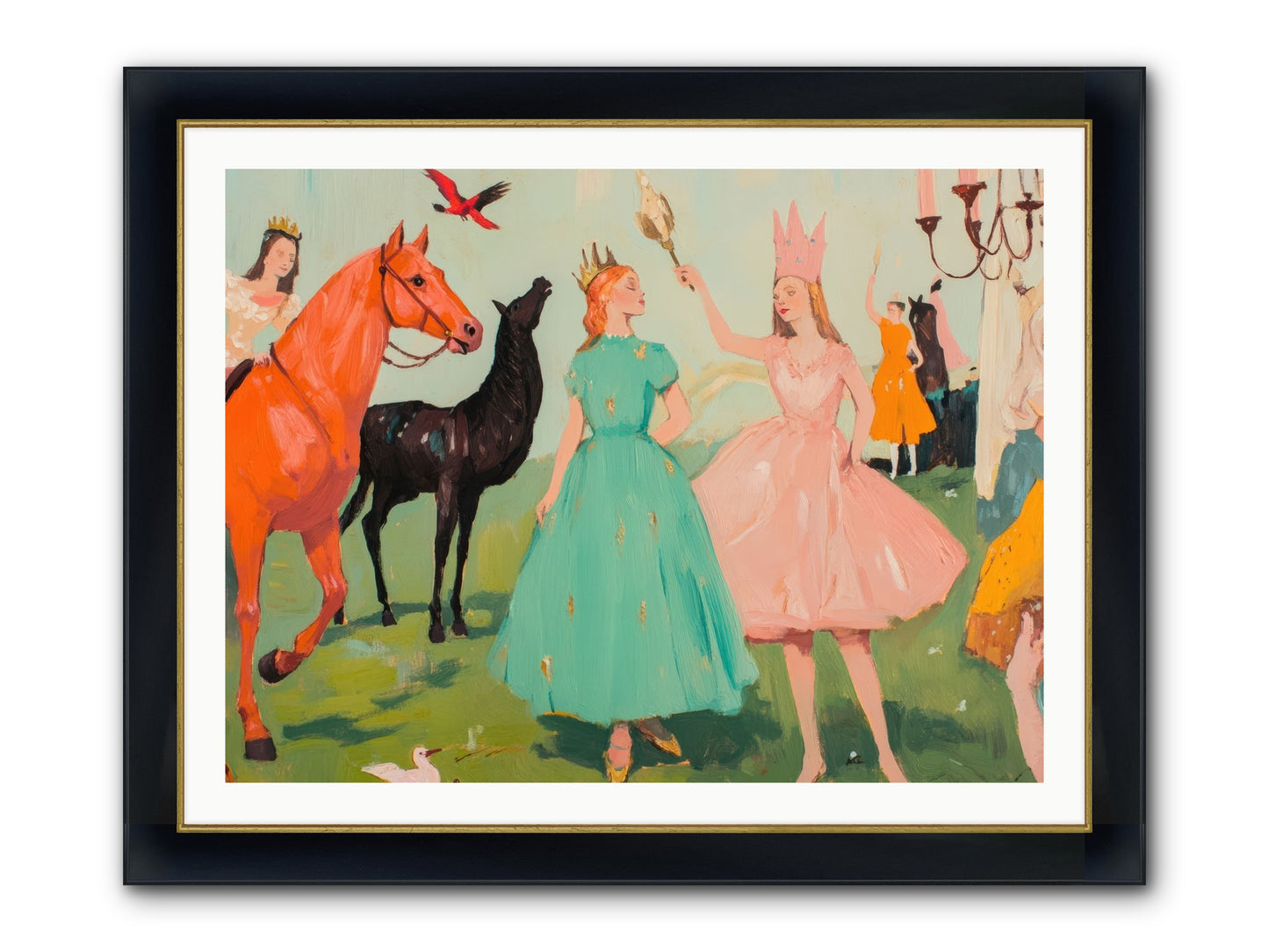 Magic Spills Over Framed Print - Wide Black w/Gold 40x30