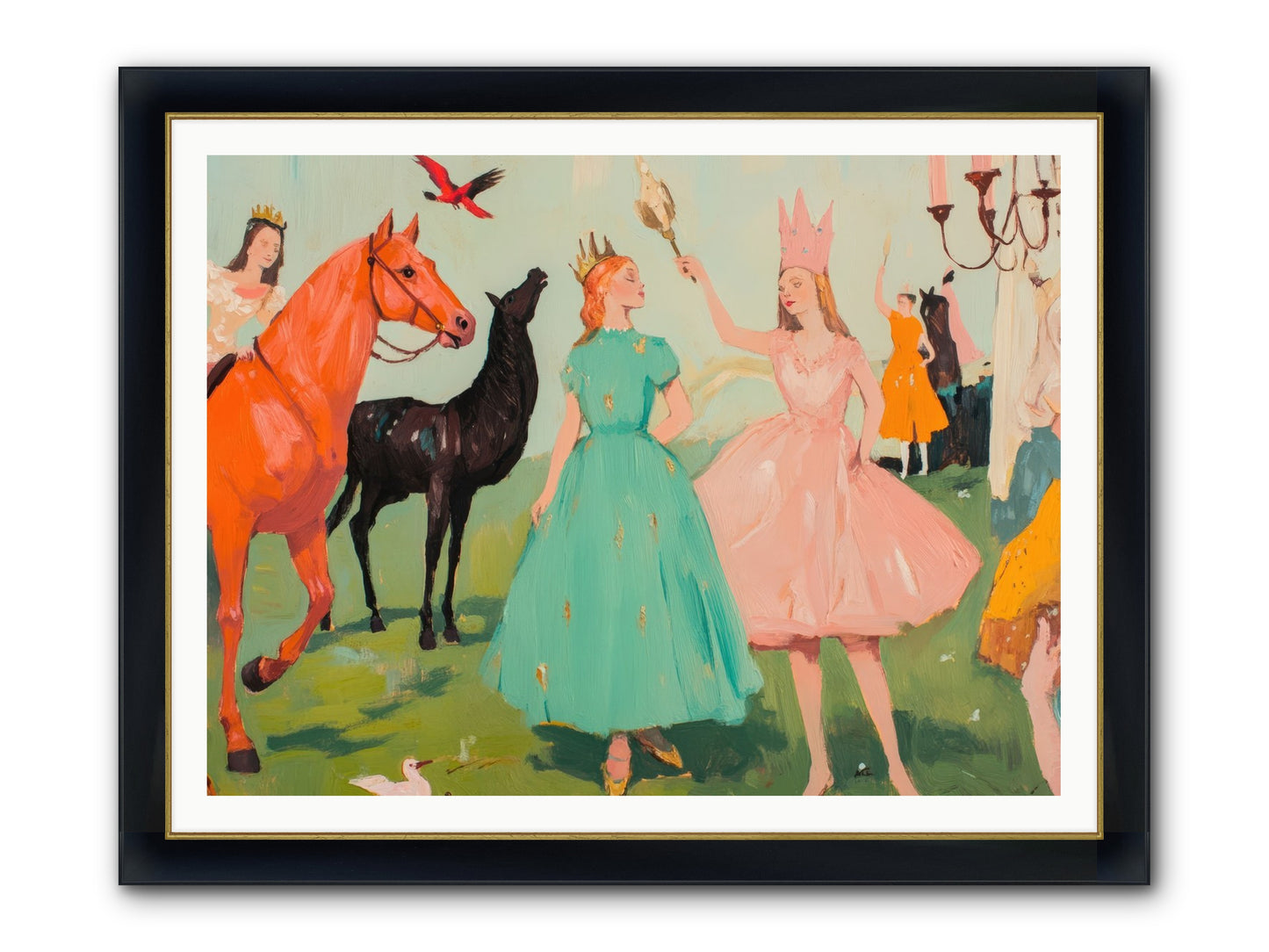 Magic Spills Over Framed Print - Wide Black w/Gold 48x36