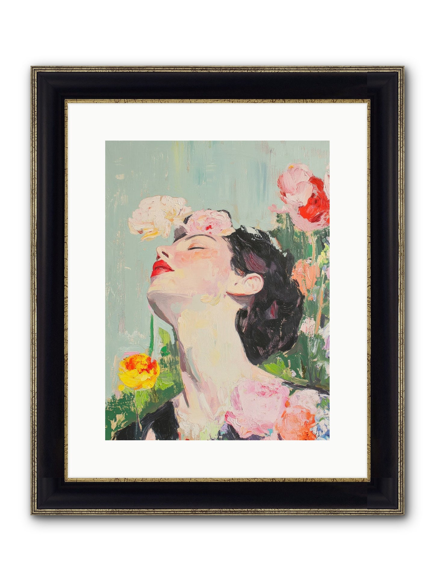 Magnolia Hawthorne Framed Print - Black & Gold 12x16