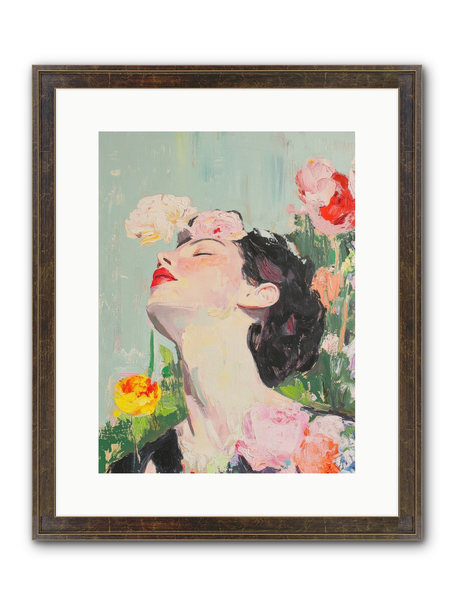 Magnolia Hawthorne Framed Print - Slimwoods Black/Gold 12x16