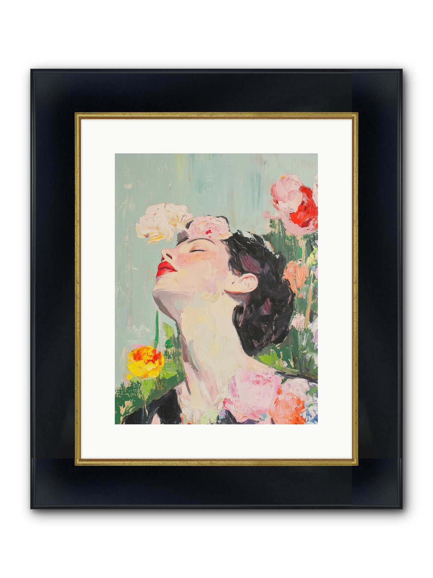 Magnolia Hawthorne Framed Print - Wide Black w/Gold 12x16