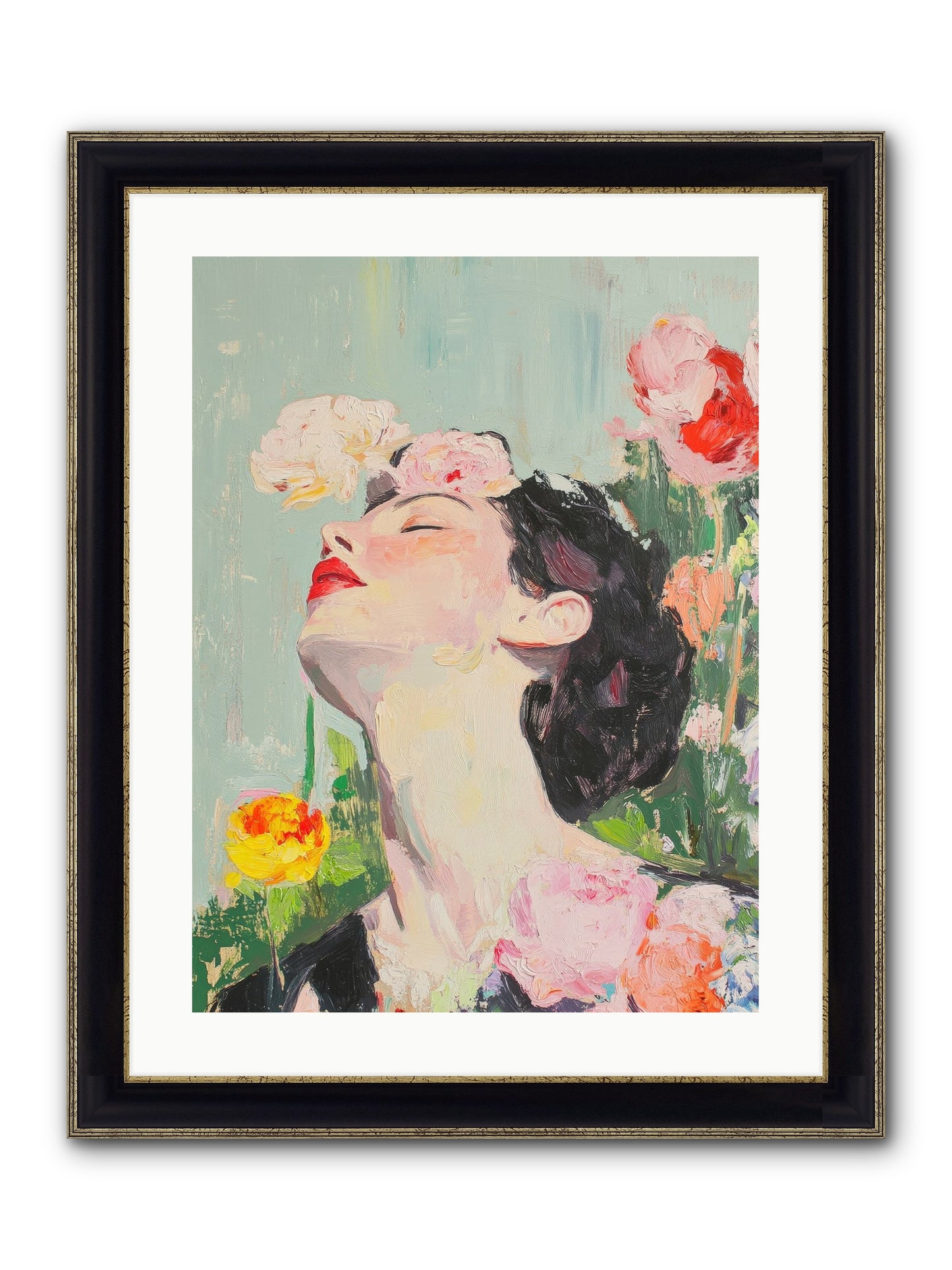 Magnolia Hawthorne Framed Print - Black & Gold 18x24