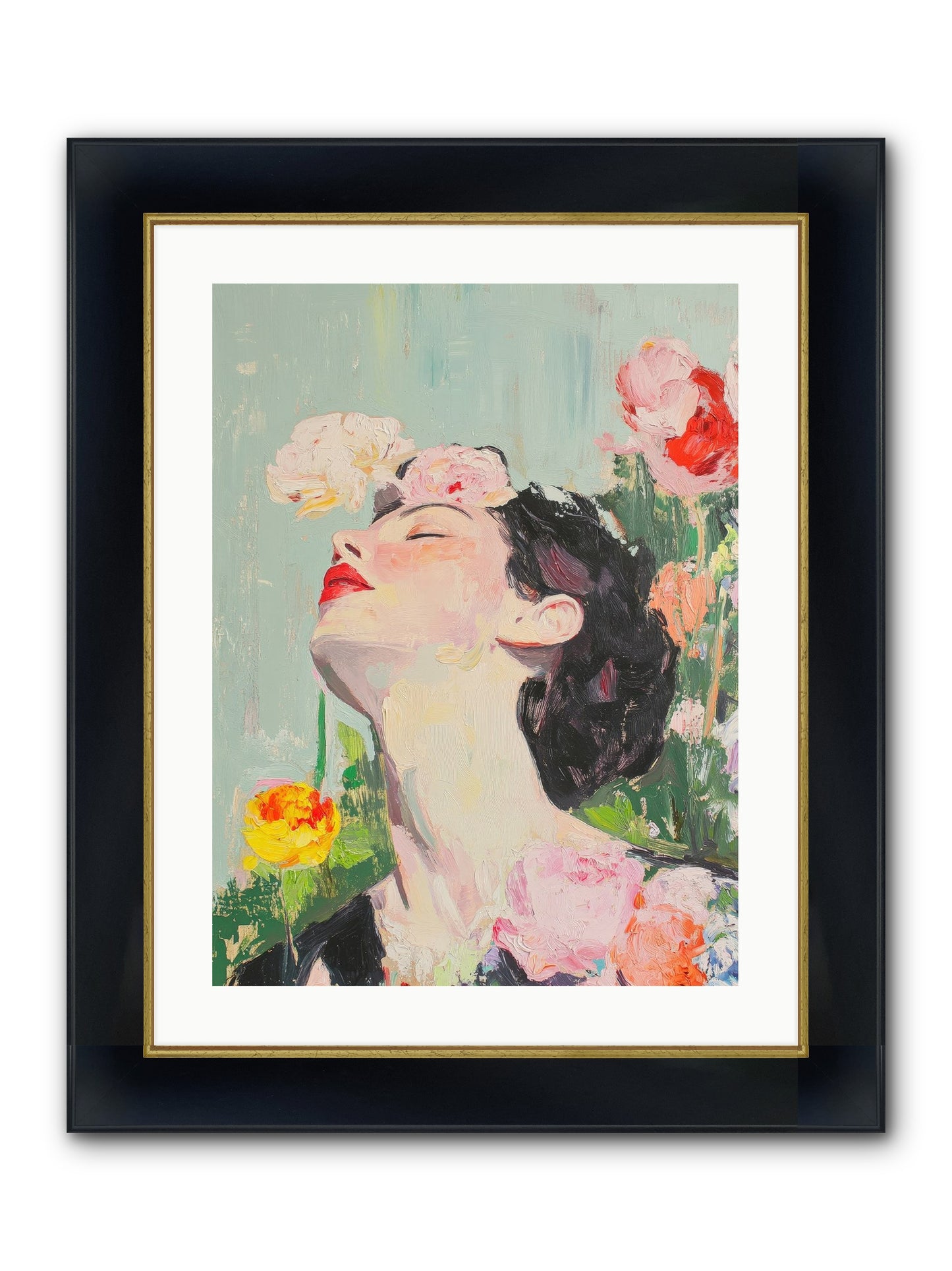 Magnolia Hawthorne Framed Print - Wide Black w/Gold 18x24