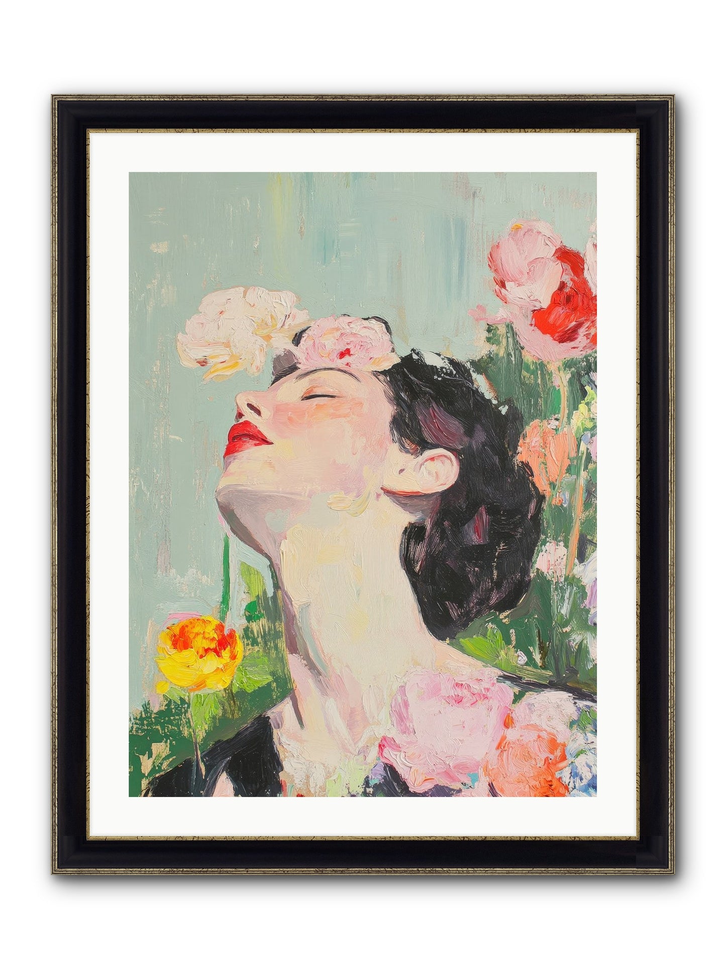 Magnolia Hawthorne Framed Print - Black & Gold 24x32
