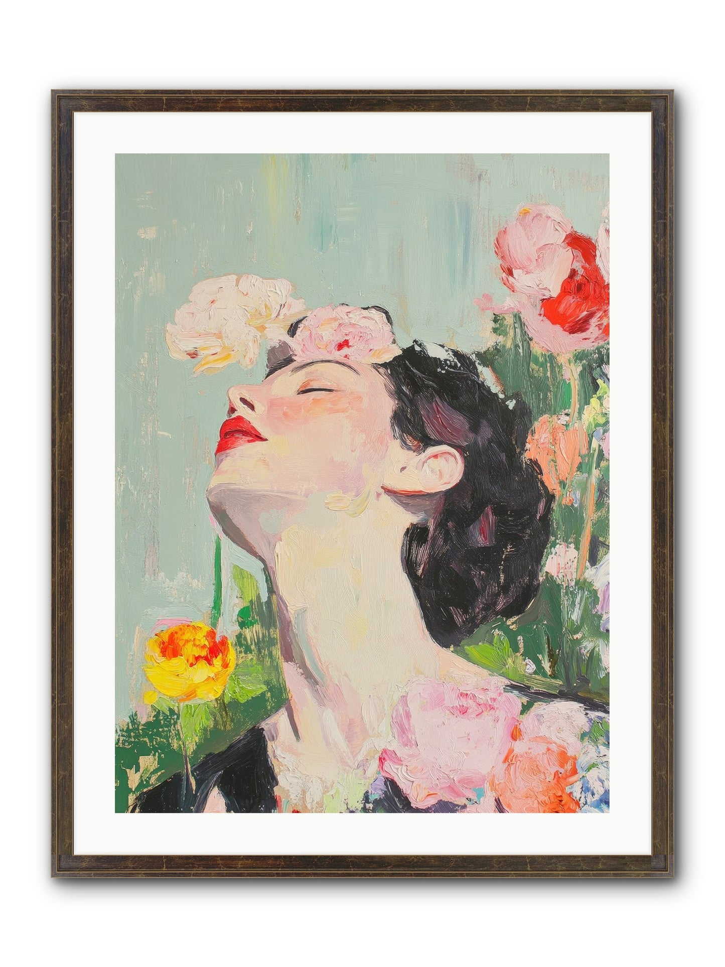 Magnolia Hawthorne Framed Print - Slimwoods Black/Gold 24x32